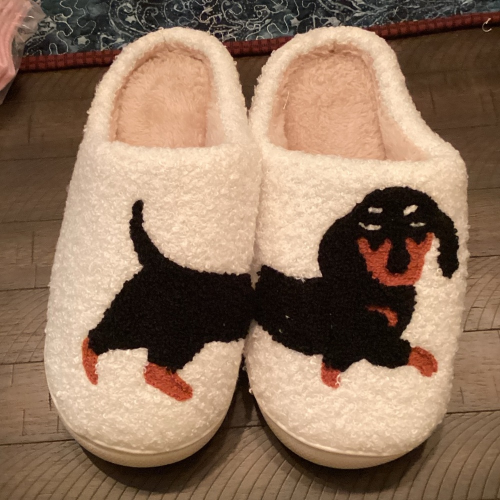 Boutique: Cozy White Dog Slippers